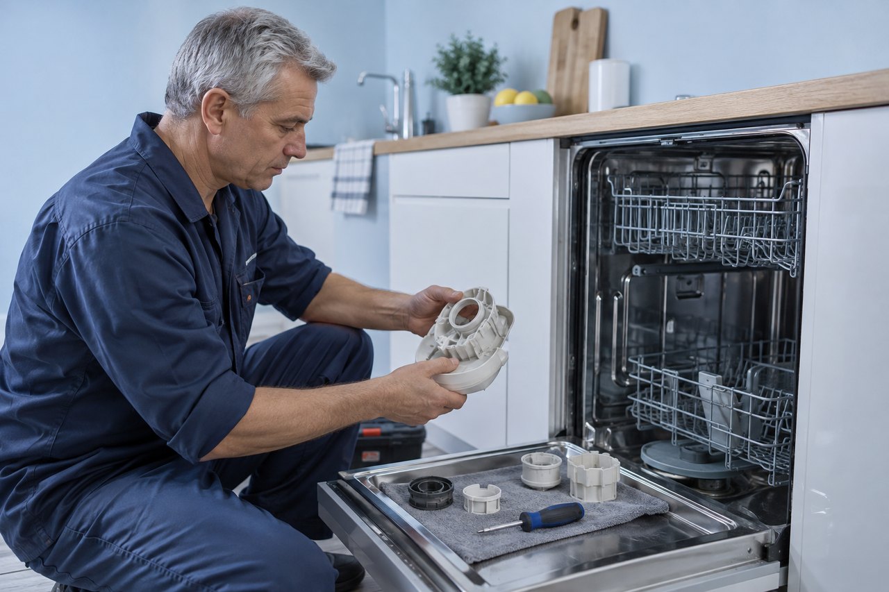 Диагностика посудомоечной машины Zanussi: на стекле остаётся налёт